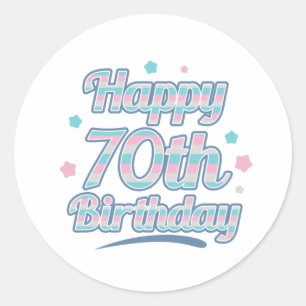 キュート祝パステル70歳 ラウンドシール