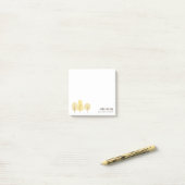 キュート秋イエローツリートリオ造園サービス ポストイット (デスク上)