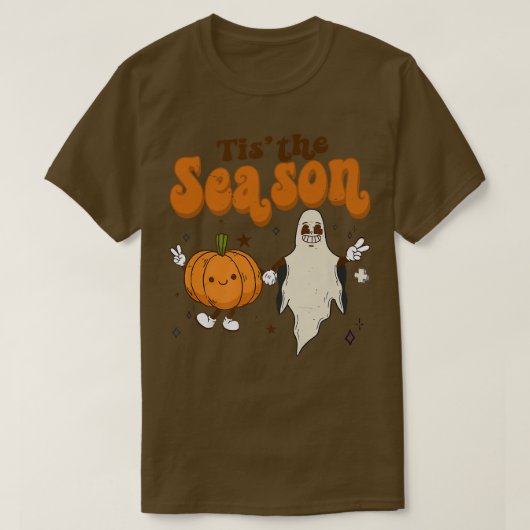 キュート秋ティスザシーズンハロウィーン幽霊カボチャ Tシャツ (デザイン正面)