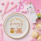 キュート秋ティーパーティーカスタム誕生日 ペーパープレート (パーティー)