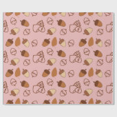 キュート秋ピンクヘーゼルナッツシームレスラッピング紙 ラッピングペーパー (フラット)