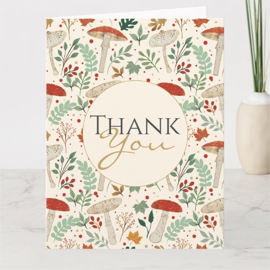 キュート秋葉マッシュルームイラストレーション カード (正面)