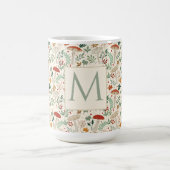 キュート秋葉マッシュルームイラストレーション コーヒーマグカップ (中央)