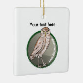 キュート穴掘りフクロウ セラミックオーナメント (右)