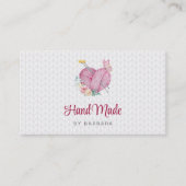 キュート糸ハート編み物針 名刺 (正面)