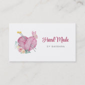 キュート糸ハート編み物針 名刺 (正面)