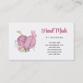 キュート糸ハート編み物針 名刺 (正面)