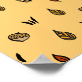 キュート紅葉ドングルズパターカスタムンモノグラム ポスター (角)