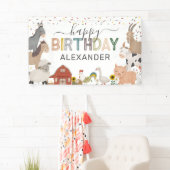 キュート納屋周囲の庭ファーム誕生日 横断幕 (インサイチュ)