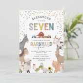 キュート納屋周囲の庭ファーム7位誕生日招待状 招待状 (スタンド正面)