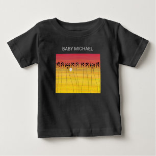 キュート素晴らしで熱帯の夕日 ベビーTシャツ