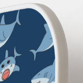 キュート素晴らしホワイトシャーク海模様モノグラム ピックルボールラケット (左詳細)