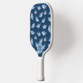 キュート素晴らしホワイトシャーク海模様モノグラム ピックルボールラケット (左)