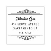 キュート素朴な月桂樹の葉円形 セルフインキングスタンプ (デザイン)