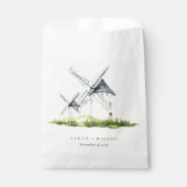 キュート素朴ウォーターカラーウィンドミルファームテーマ結婚ズ フェイバーバッグ (正面)