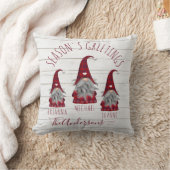 キュート素朴ウッドプレイドクリスマスファミリー格言 クッション (ブランケット)