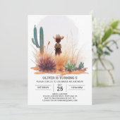 キュート素朴カウボーイ誕生日 招待状 (スタンド正面)