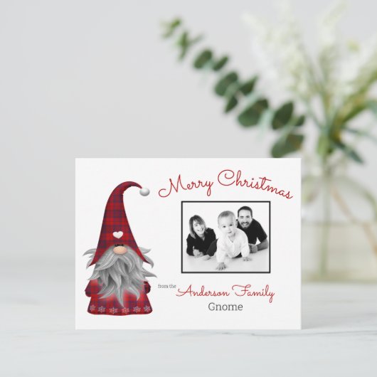 キュート素朴クパーソナライズされたリスマス格言小妖精や小人 シーズンポストカード (スタンド正面)