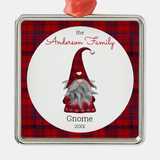 キュート素朴クパーソナライズされたリスマス格言小妖精や小人 メタルオーナメント (正面)