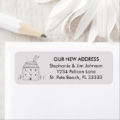 キュート素朴コテージニューホーム差出人住所 ラベル (インサイチュ)