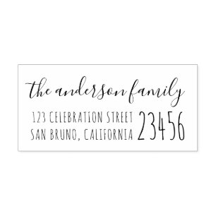 キュート素朴スクリプトタイポグラフィ  差出人住所 ラバースタンプ