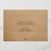 キュート素朴ハッピーホリデーズクリスマスチェッカーボード 箔シーズンカード (裏面)