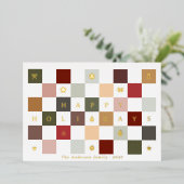 キュート素朴ハッピーホリデーズクリスマスチェッカーボード 箔シーズンカード (立ち正面)