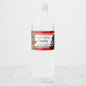 キュート素朴ブラウンベアーバッファロープレイド3回目の誕生日 ペットボトルラベル (正面)