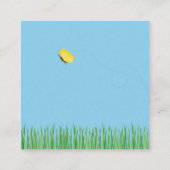 キュート素朴ブルーコウノトリ エンクロージャーカード (裏面)