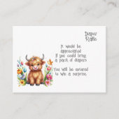 キュート素朴ベビーハイランドカウウベビーおむつラッフル エンクロージャーカード (正面)