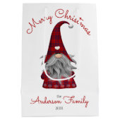 キュート素朴メパーソナライズされたリークリスマス格言 ミディアムペーパーバッグ (裏面)