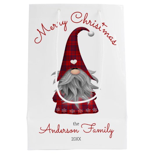 キュート素朴メパーソナライズされたリークリスマス格言 ミディアムペーパーバッグ (裏面)