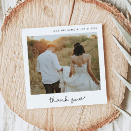 キュート結婚な脚本の四角サンキューカード 案内状