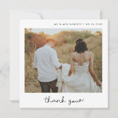 キュート結婚な脚本の四角サンキューカード 案内状 (正面)