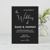 キュート結婚ミニマルフォント 招待状 (スタンド正面)