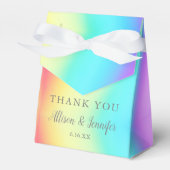 キュート結婚レインボーパーソナライズされたズ フェイバーボックス (正面サイド)