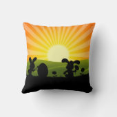 キュート絵画イースターバニー卵 クッション (裏面)