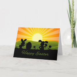 キュート絵画イースターバニー卵 シーズンカード