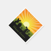 キュート絵画イースターバニー卵 スタンダードカクテルナプキン (角)