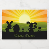 キュート絵画イースターバニー卵 フードラベル (シングルラベル)