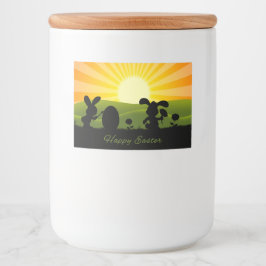 キュート絵画イースターバニー卵 フードラベル