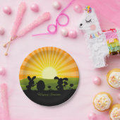 キュート絵画イースターバニー卵 ペーパープレート (パーティー)