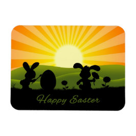 キュート絵画イースターバニー卵 マグネット