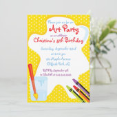 キュート絵画ズアートパーティー誕生日招待状 招待状 (スタンド正面)