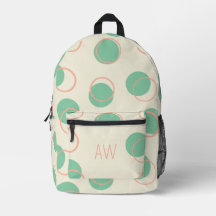 キュート緑の幾何学円モノグラムイニシャル