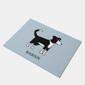 キュート縁どコリーシープドッグブルー ドアマット (アングル)