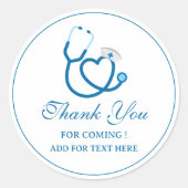 キュート聴診器ナースメッセージカード ラウンドシール (正面)