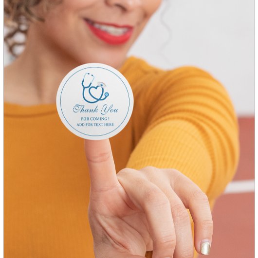 キュート聴診器ナースメッセージカード ラウンドシール