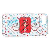 キュート聴診器ナース |ドクターEKGパターン名 Case-Mate iPhoneケース (裏面(横))