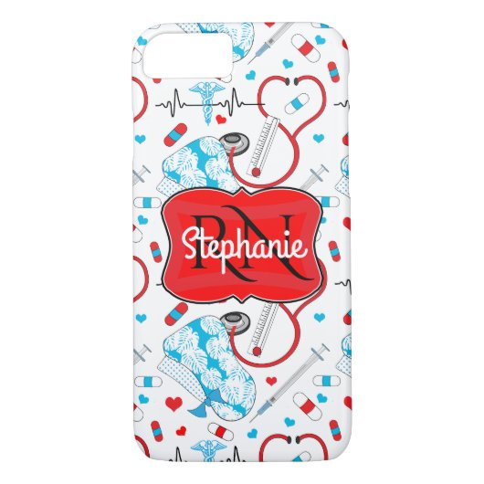 キュート聴診器ナース |ドクターEKGパターン名 Case-Mate iPhoneケース (裏面)